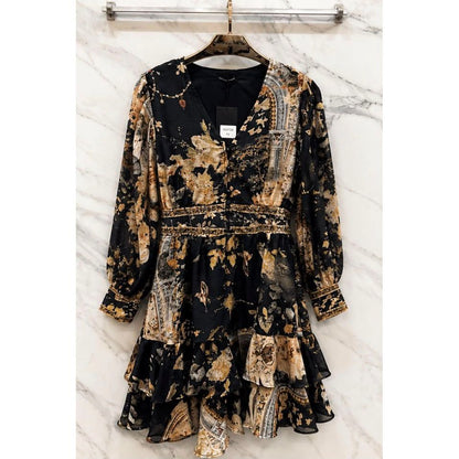 Designer Inspired Printed Frill Dress - £25