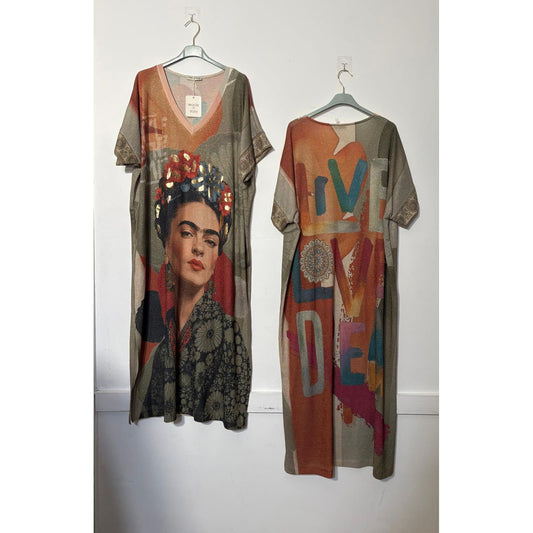 Shimmer Frida Portrait Maxi Dress