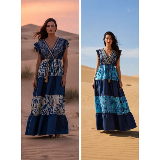 Denim Look Boho Maxi Dress