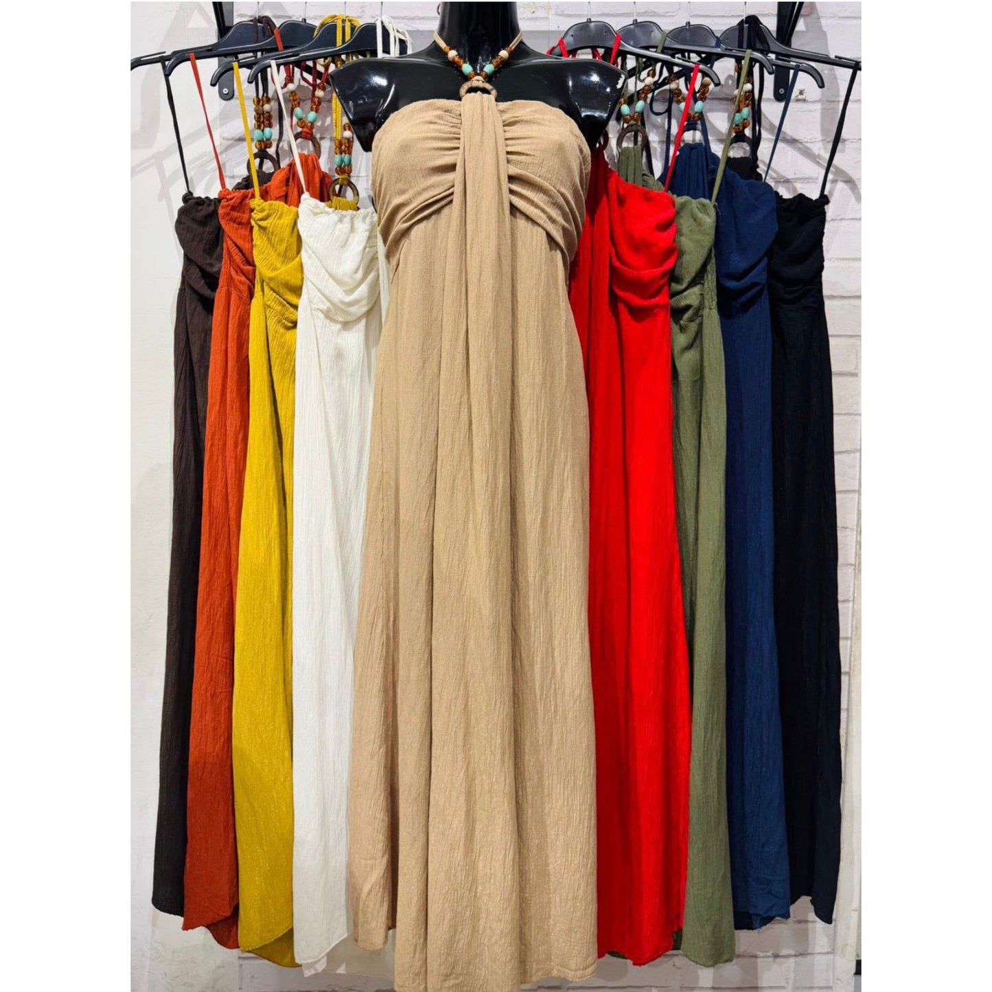 Cheesecloth Beaded Maxi Dress