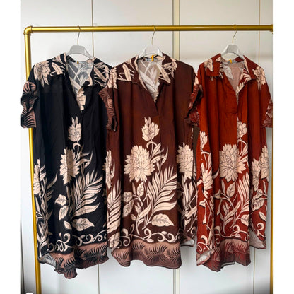 Cotton Floral Shirt Dress