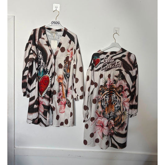 Tiger Print Longline Shirt – £25