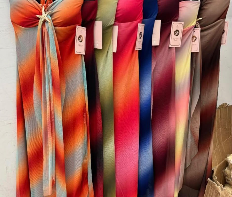 Strapless ombre maxi dress with a starfish embellishment and front tie detail, available in a selection of vibrant ombre colourways. Only £25