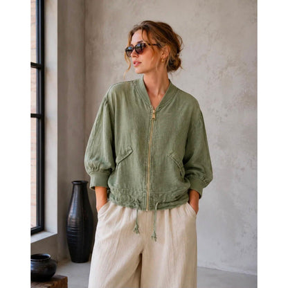 100% Linen Bomber Jacket