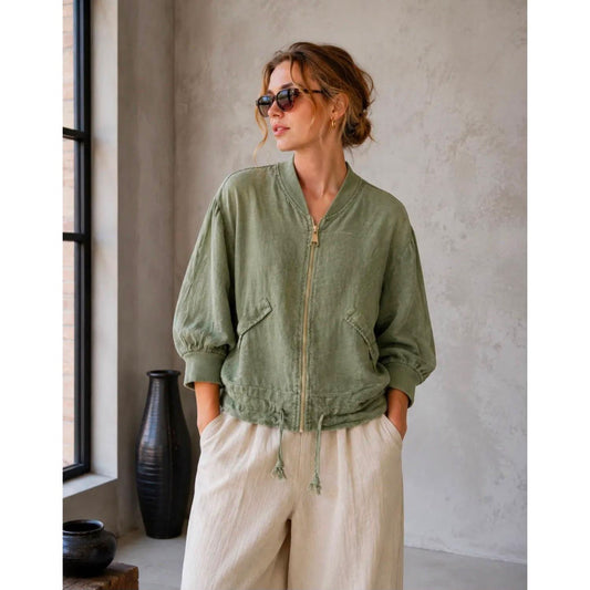 100% Linen Bomber Jacket