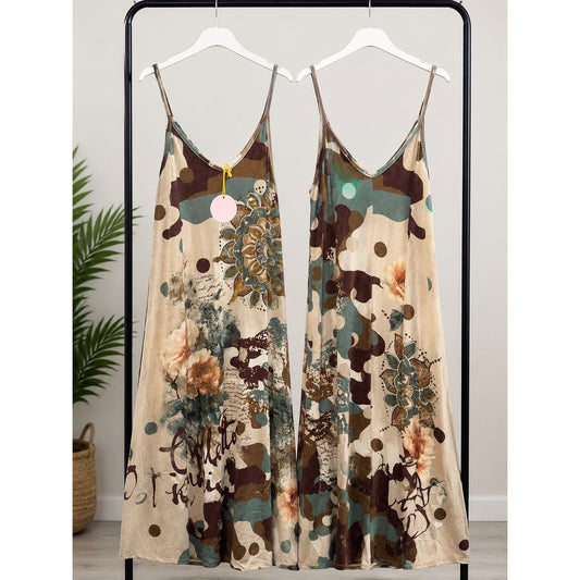 Abstract Shimmer Print Maxi Dress