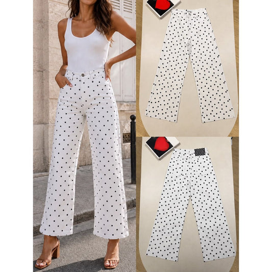 Wide Leg Polka Dot Crop Jeans – Was £35, Now £20 in the Sale
